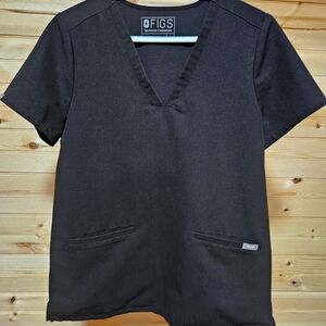 Figs Scrub Top Casma SMALL black